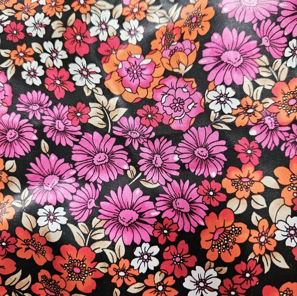 California Dynasty Floral Flowy Relaxed Fit Satin Lounge Sleep Pajama Pants 1X - Picture 7 of 7